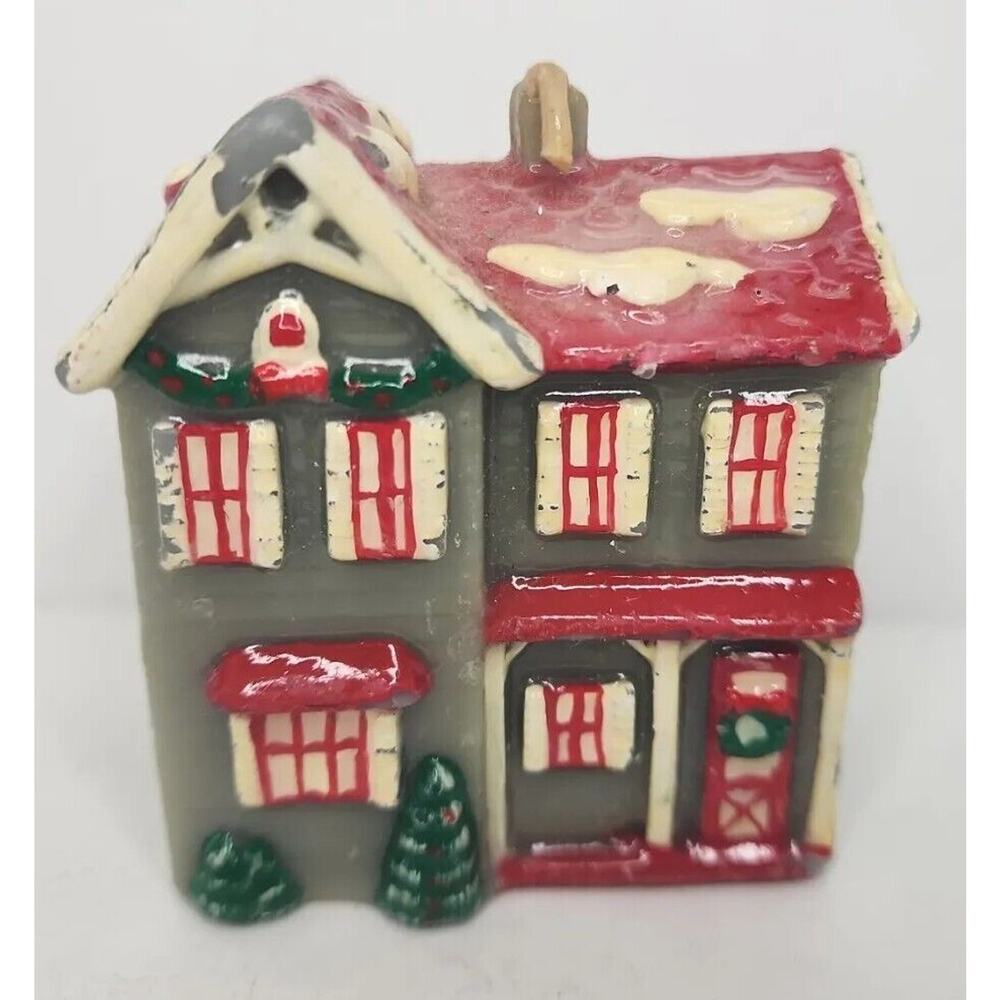 Vintage Russ Berrie Christmas House Candle‎ 3" SKU H170
